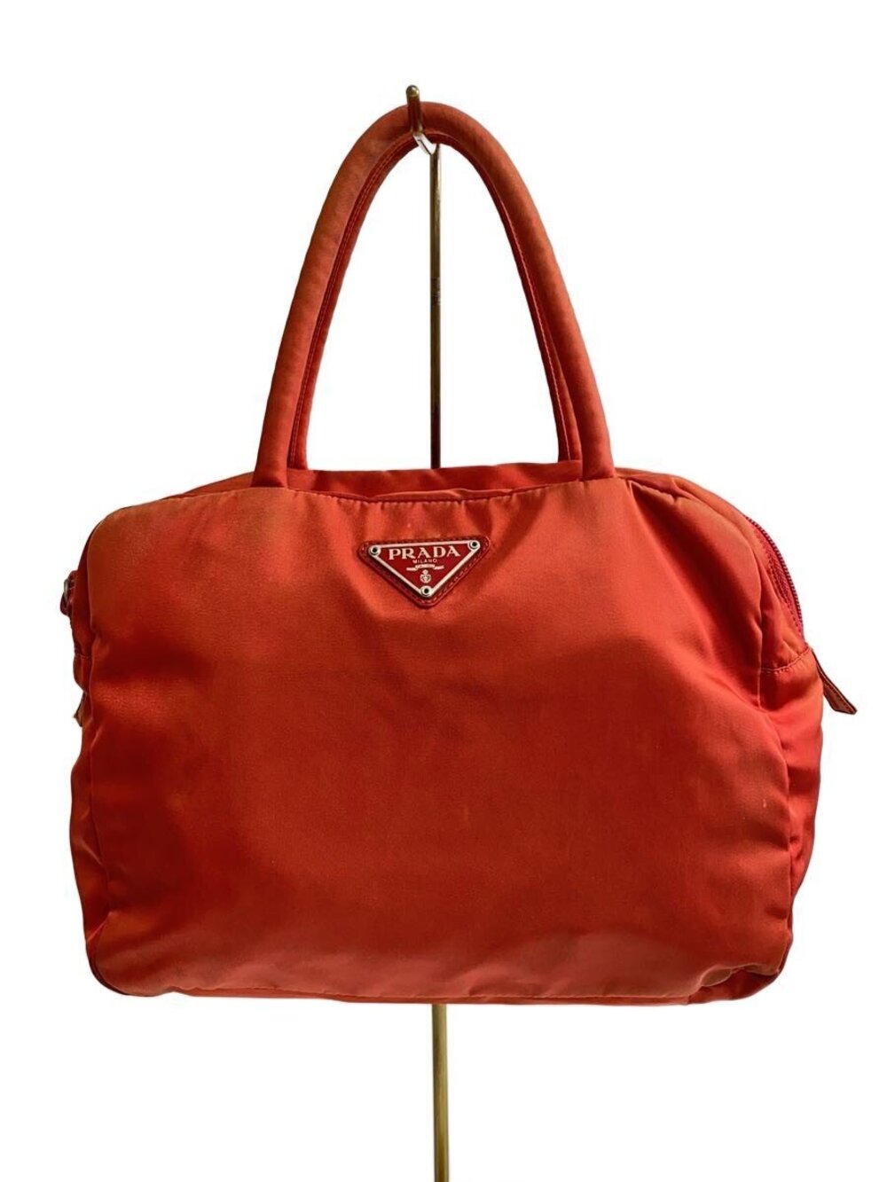 Prada red top handle bag